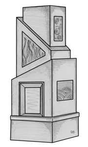 Kachelofen im Bauhaus Stil