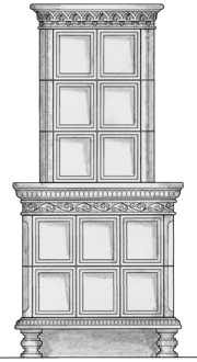 Kachelofen in der Renaissance Zeichnung